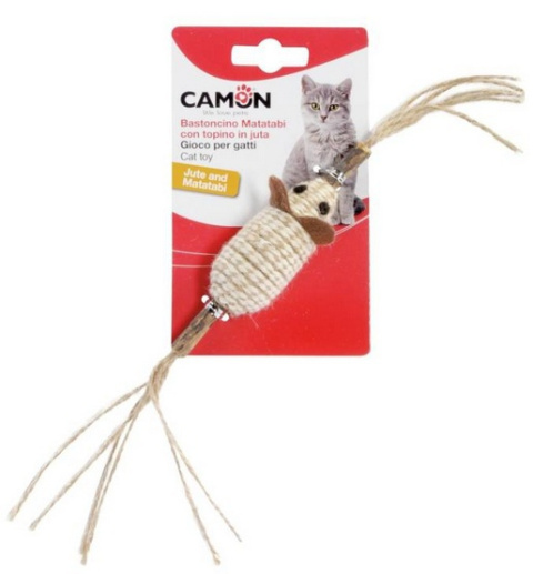 Camon Cat Toy Matatabi Kij z myszą jutową 30cm myszka 12cm