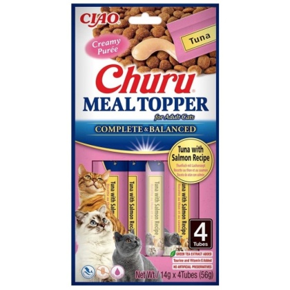 INABA CHURU Meal Topper dosmaczacz dla kotów Tuńczyk z Łososiem 4x14g
