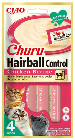 Inaba Churu Hairball Control Chicken -przysmaki odkłaczające kurczak- 4x14g (56g)