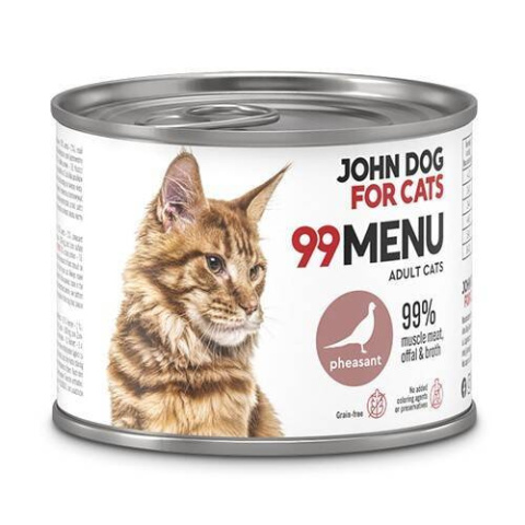 Karma mokra 99 MENU John Dog for Cats bażant 200g