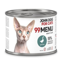 Karma mokra 99 MENU John Dog for Cats gęś 200g