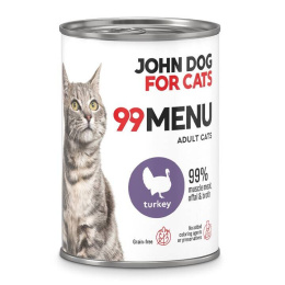 Karma mokra 99 MENU John Dog for Cats indyk 400g