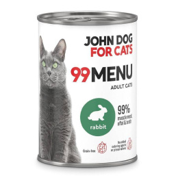 Karma mokra 99 MENU John Dog for Cats królik 400g