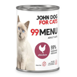 Karma mokra 99 MENU John Dog for Cats kurczak 400g