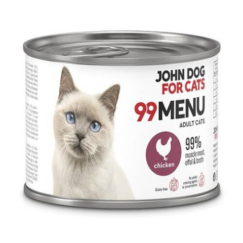 Karma mokra 99 MENU John Dog for Cats kurczak 200g