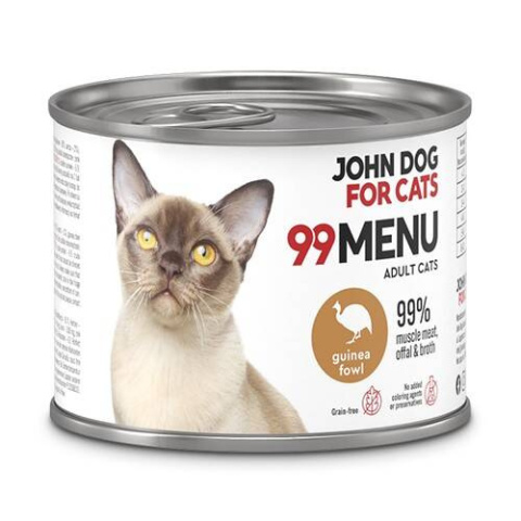 Karma mokra 99 MENU John Dog for Cats perliczka 200g