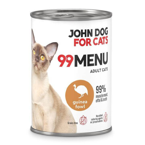 Karma mokra 99 MENU John Dog for Cats perliczka 400g