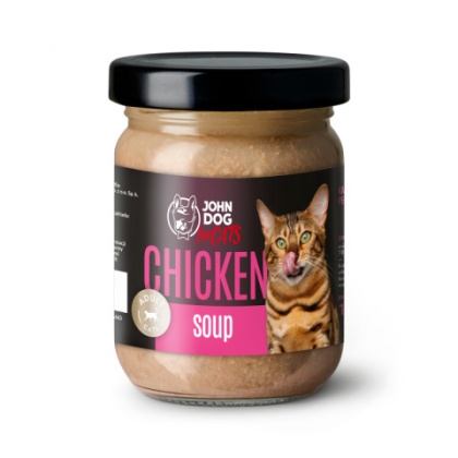 Karma mokra pełnoporcjowa dla kotów John Dog for Cats ZUPA 100g - kurczak
