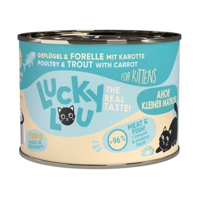 Lucky Lou Lifestage Kitten drób i pstrąg 200g