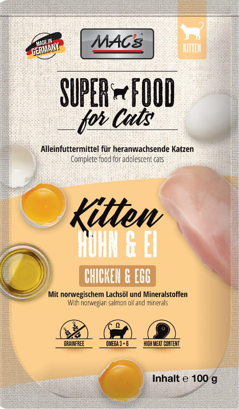 Mac's Cat Kitten Superfood Kurczak i Jajko 100g