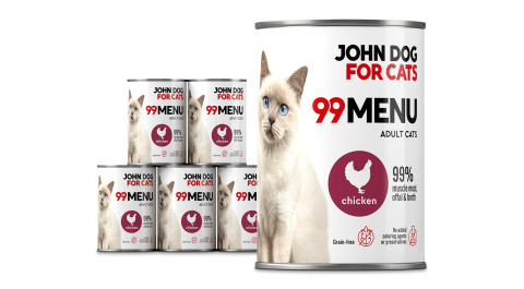 Zestaw Karma mokra 99 MENU John Dog for Cats kurczak 6x400g