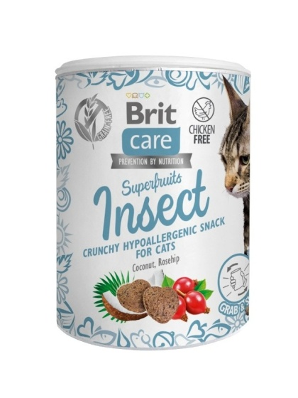 BRIT CARE CAT Snack Superfruits Insect Hypoallergenic, hipoalergiczny przysmak dla kotów 100g