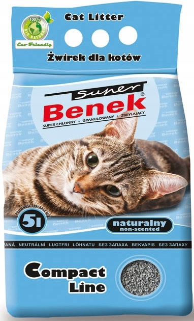 Benek Super Compact - żwirek bentonitowy dla kota naturalny 5 L