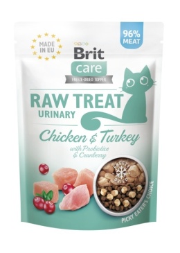 Brit Raw Treat Cat Urinary, liofilizowane przysmaki dla kota wsparcie zdrowia układu moczowego, kurczak i indyk 40 g