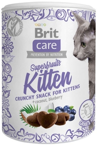 BRIT CARE Snack Superfruits Kitten, przysmak dla kociąt 100g