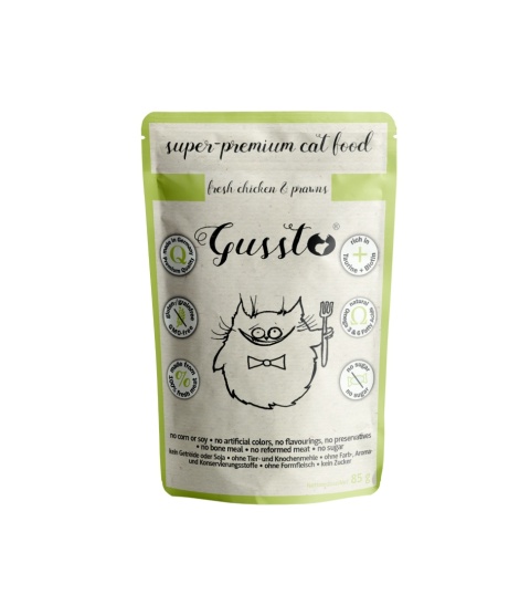 GUSSTO Świeży kurczak z krewetkami , karma premium saszetka 85g GUSSTO Świeży kurczak z krewetkami , karma premium saszetka 85g