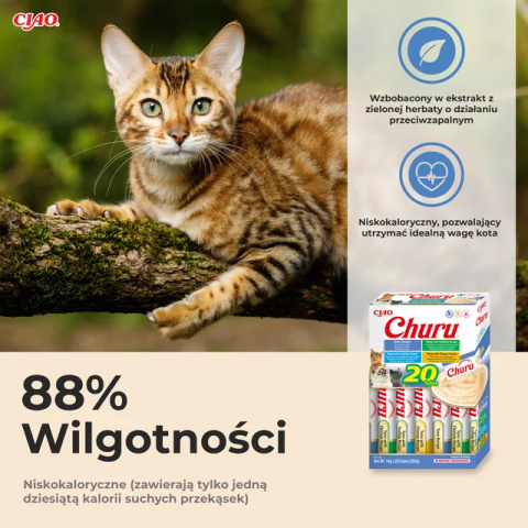 INABA CHURU Box Varietes Tuna - Kremowe przysmaki dla kotów z tuńczykiem 20x14g (280g) INABA CHURU Box Varietes Tuna - Kremowe przysmaki dla kotów z tuńczykiem 20x14g (280g)