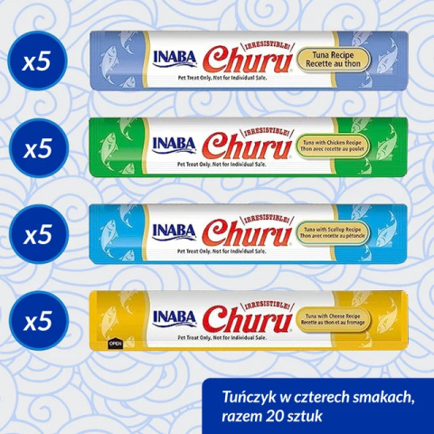 INABA CHURU Box Varietes Tuna - Kremowe przysmaki dla kotów z tuńczykiem 20x14g (280g) INABA CHURU Box Varietes Tuna - Kremowe przysmaki dla kotów z tuńczykiem 20x14g (280g)