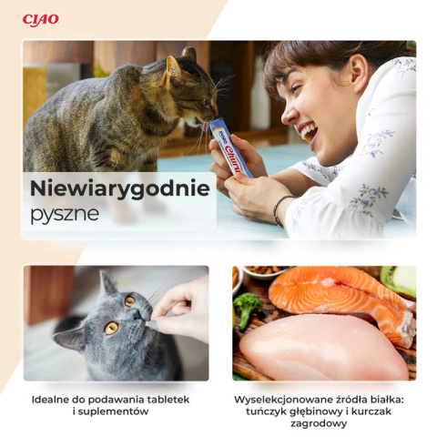INABA CHURU Kremowe przysmaki dla kotów kurczaka z serem 4x14g INABA CHURU Kremowe przysmaki dla kotów kurczaka z serem 4x14g