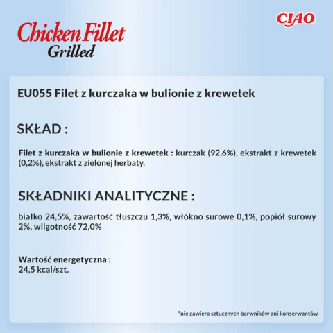 INABA CIAO Grillowany filet z kurczaka w bulionie krewetkowym 25g INABA CIAO Grillowany filet z kurczaka w bulionie krewetkowym 25g