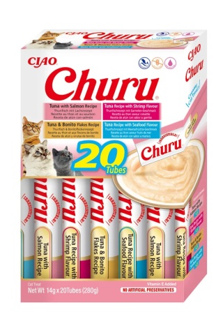 Inaba Churu Variety Box Seafood - Kremowe przysmaki dla kotów z tuńczykiem i owocami morza 20x14g (280g)