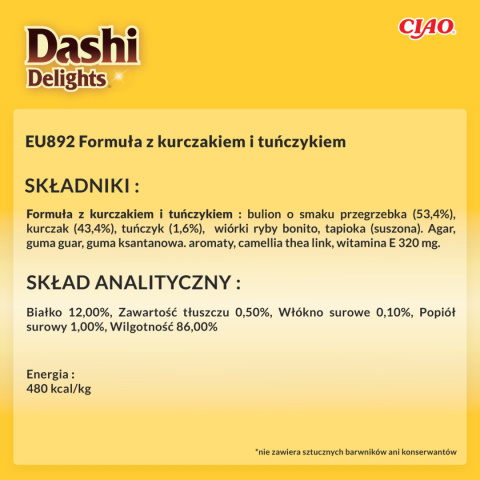 Inaba Dashi Delights Flakes Kurczak i Tuńczyk 40 g Inaba Dashi Delights Flakes Kurczak i Tuńczyk 40 g