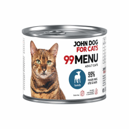 Karma mokra 99 MENU John Dog for Cats Jagnięcina 200g