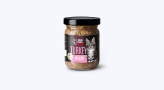 Karma mokra pełnoporcjowa dla kociąt John Dog for Cats w galaretce 100g - indyk