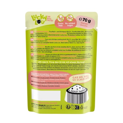 Lucky Lou Extrafood tuńczyk i krewetki w galaretce 70g Lucky Lou Extrafood tuńczyk i krewetki w galaretce 70g