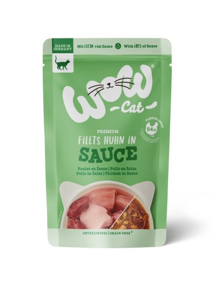 WOW CAT Filets Ente Huhn in sauce - kawałki kurczaka w sosie (85g)