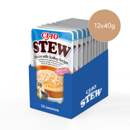 Zestaw Inaba Ciao Stew kurczak i przegrzebki- potrawka w sosie dla kota 12x40g