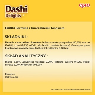 Zestaw Inaba Dashi Delights Silky Broth kurczak i łosoś - zupa dla kota 12x40g