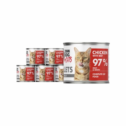Zestaw Karma mokra John Dog for Cats Filety Kurczak z wołowiną 6x140g