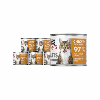 Zestaw Karma mokra John Dog for Cats Filety Kurczak z krewetkami 6x140g