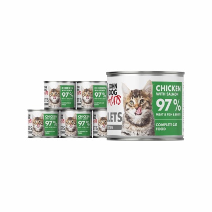 Zestaw Karma mokra dla kociąt John Dog for Cats Filety Kurczak z łososiem 6x140g