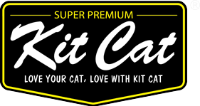 Baner przedstawia logo marki KIT CAT z hasłem reklamowym ,,Love your cat. Love with kit cat